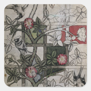 Originalvorlage für "Gitter" Tapetenentwurf, 1 Quadratischer Aufkleber