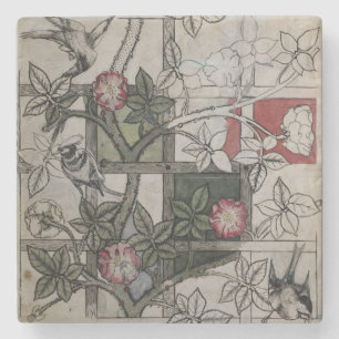 Originalvorlage für "Gitter" Tapetenentwurf, 1 Steinuntersetzer