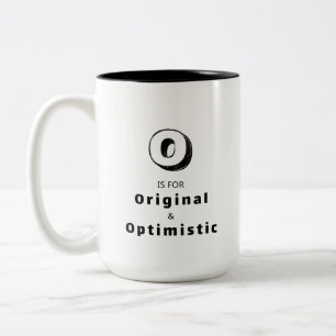 Originell und Optimistisch O - Personalisierter Lu Zweifarbige Tasse