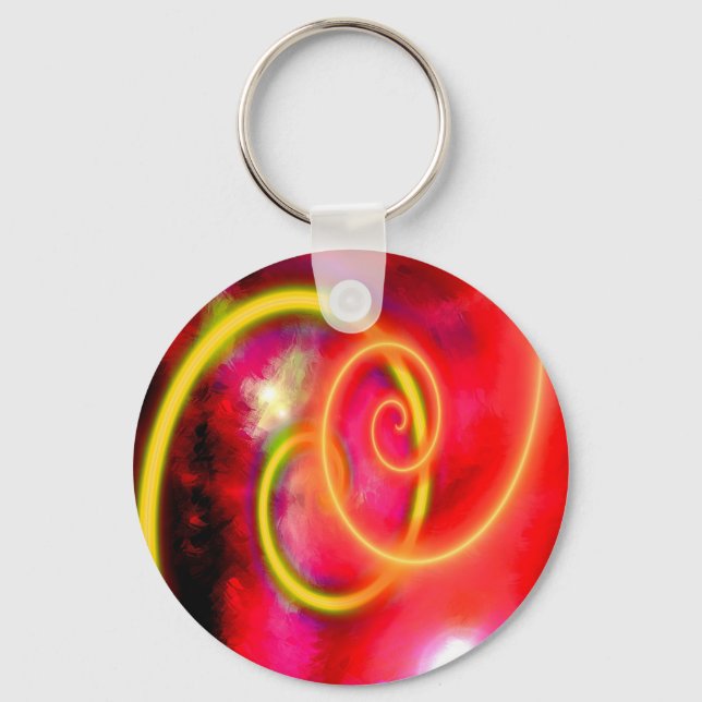 Originelle Abstrakte digitale Kunst Schlüsselanhänger (Vorderseite)