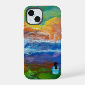 originelle abstrakte Kunst Big Wave Morgen iPhone 15 Hülle