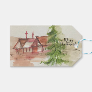 Originelle Aquarellskizze Geschenkanhänger