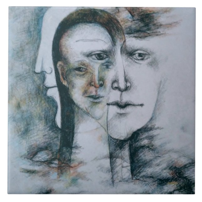 Originelle digitale Kunst Surrealismus Fliese (Vorderseite)