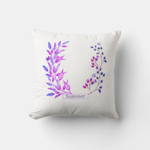 Originelle Gestaltung von violetten Blumen und Äst Kissen