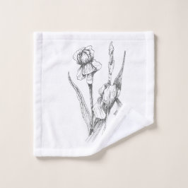 Originelle, handgezeichnete Iris, schöne Kunst Waschlappen