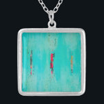 Originelle Kunst am Strand Versilberte Kette<br><div class="desc">Fun Küstenhalskette mit originellem Strandgemälde auf Charme</div>
