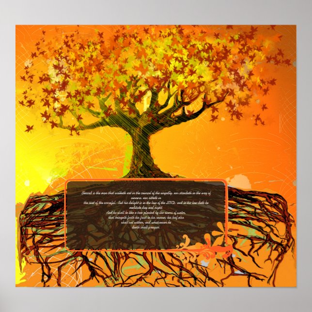 Originelle Kunst- gezacktes Baumposter Poster (Vorne)