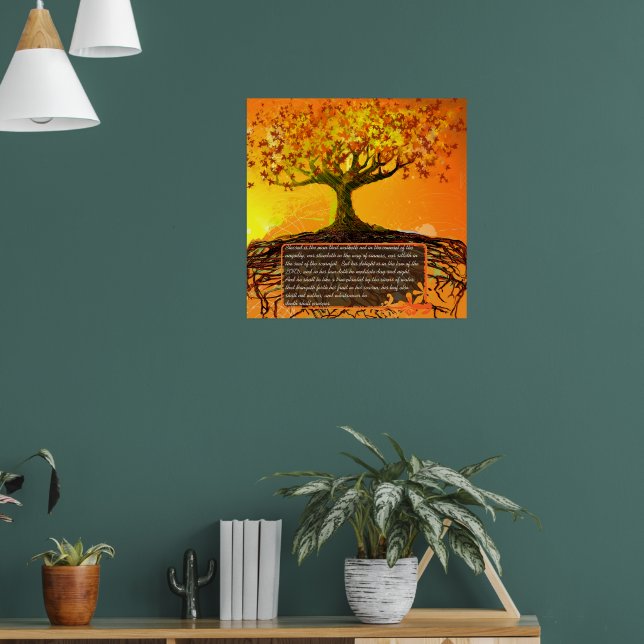 Originelle Kunst- gezacktes Baumposter Poster (Wohnzimmer 1)
