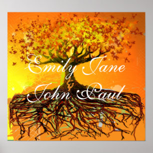 Originelle Kunst- gezacktes Baumposter Poster