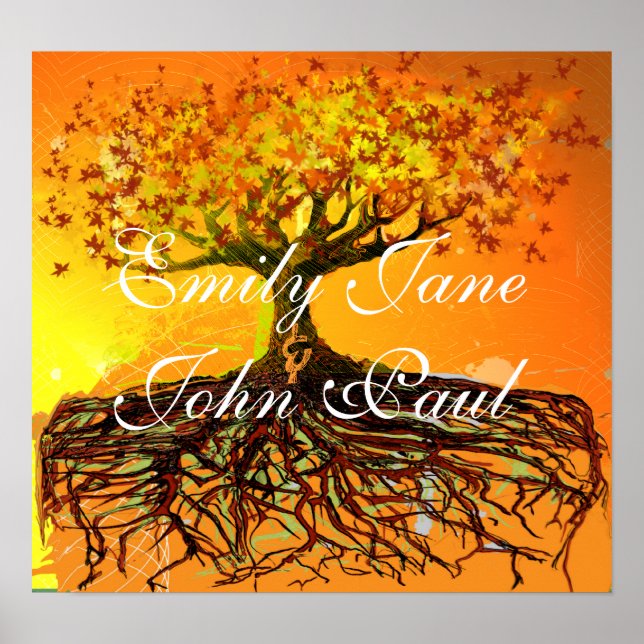 Originelle Kunst- gezacktes Baumposter Poster (Vorne)