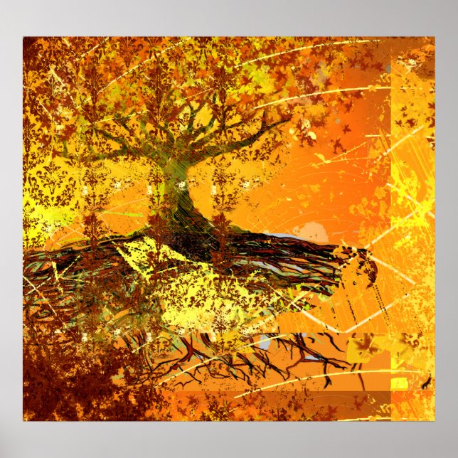 Originelle Kunst- gezacktes Baumposter Poster (Vorne)