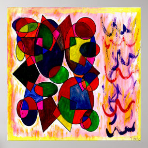 Originelle Malkunst aus gemischten Farben abstrakt Poster