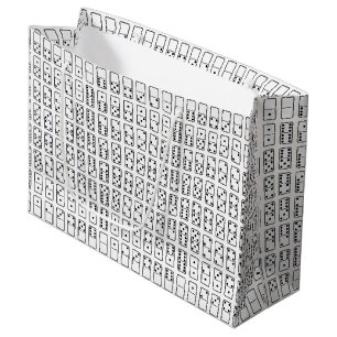 Originelle schwarz-weiße Domino-Symbole Große Geschenktüte