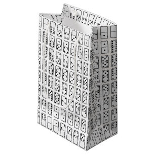 Originelle schwarz-weiße Domino-Symbole Kleine Geschenktüte