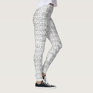 Originelle schwarz-weiße Domino-Symbole Leggings
