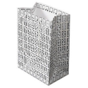 Originelle schwarz-weiße Domino-Symbole Mittlere Geschenktüte