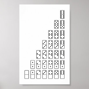 Originelle schwarz-weiße Domino-Symbole Poster