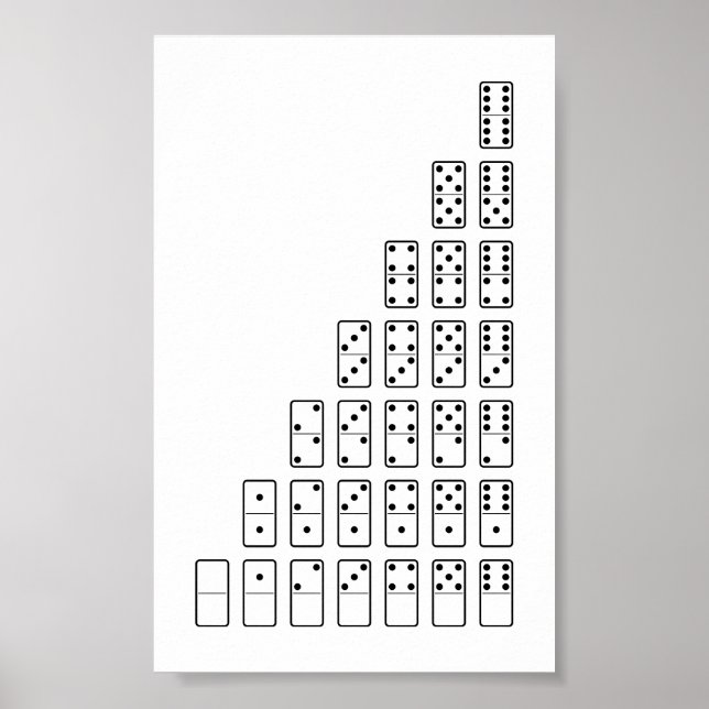 Originelle schwarz-weiße Domino-Symbole Poster (Vorne)