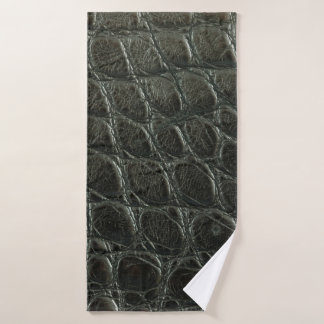 Originelle schwarze Alligatorledertextur, nah  Badehandtuch