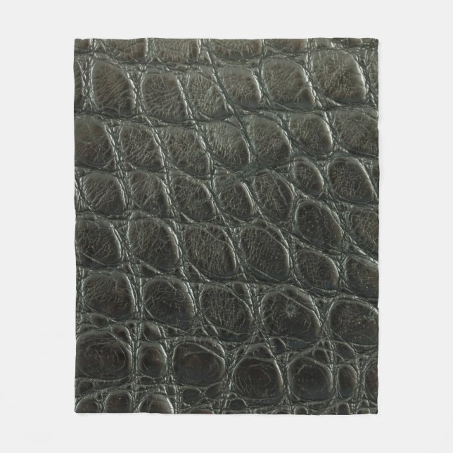 Originelle schwarze Alligatorledertextur, nah Fleecedecke (Vorderseite)