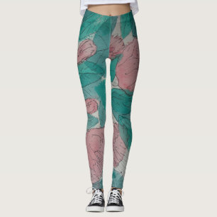 originelle Skizze abstrakt zeitgenössischer Blumen Leggings
