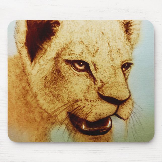 Originelle Vintage Kunstmousepad - Löwe Mousepad (Vorne)
