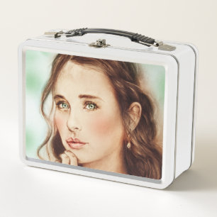 Originelle vintage Metall-Lunchbox - Lady of Sprin Metall Brotdose