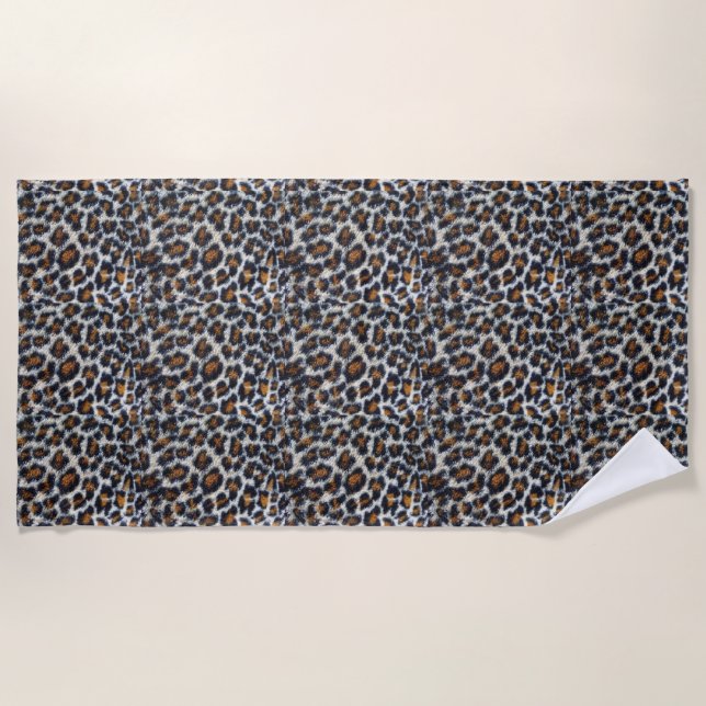 originelles Design des funky flauschigen Leopardru Strandtuch (Vorderseite)