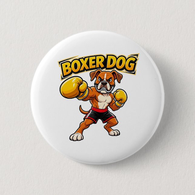 Originelles Design Lustiger Boxen Boxerhund Button (Vorderseite)