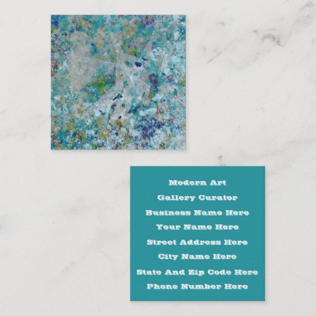 Originelles, modernes Kunstdesign Quadratische Visitenkarte (Vorne/Hinten)