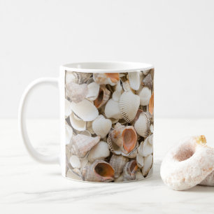 Originelles Naturmuster Seashell Stil Hintergrund Kaffeetasse
