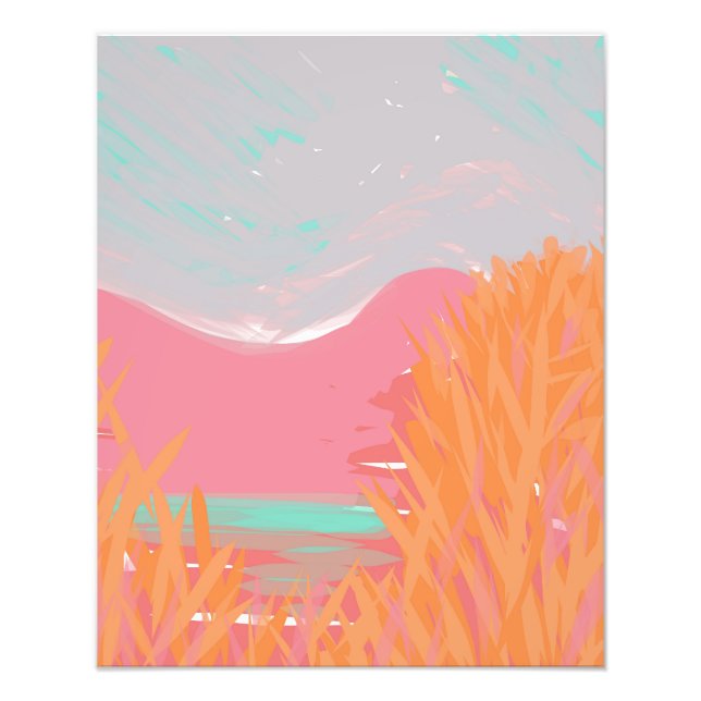 Originelles zeitgenössisches Kunstwerk "Der See" Fotodruck (Vorne)