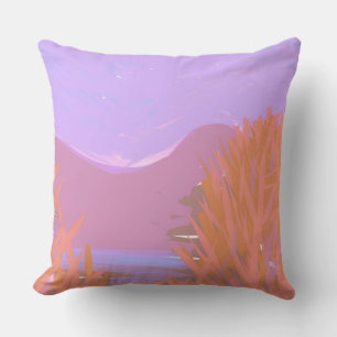 Originelles zeitgenössisches Kunstwerk "Der See" Kissen