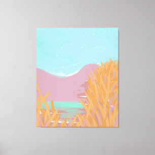 Originelles zeitgenössisches Triptychwerk "Der See Leinwanddruck