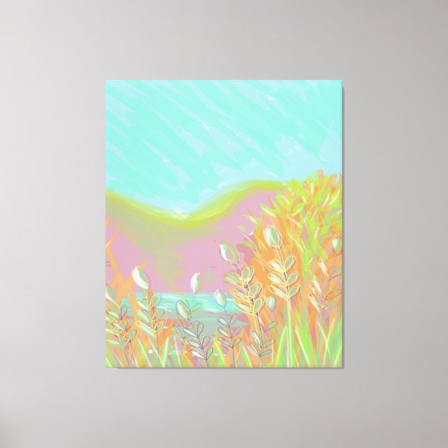 Originelles zeitgenössisches Triptychwerk "Der See Leinwanddruck (Vorderseite)