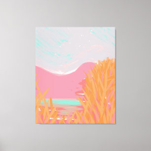 Originelles zeitgenössisches Triptychwerk "Der See Leinwanddruck