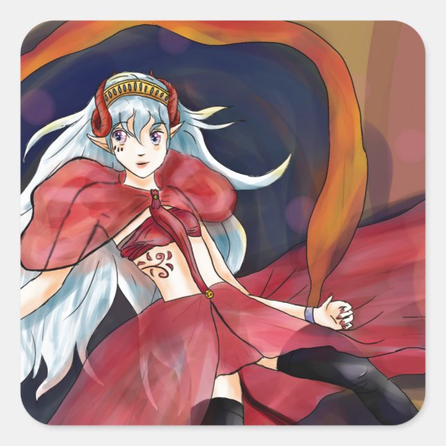 Origional arwork - Melody Quadratischer Aufkleber (Vorderseite)