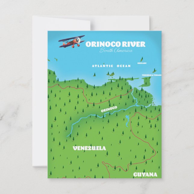 Orinoco-Fluss Südamerikakarte (Vorderseite)