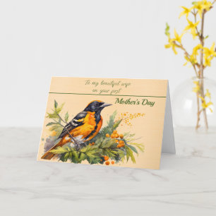Oriole Liebe Von Husband zur Ehefrau am Muttertag Karte