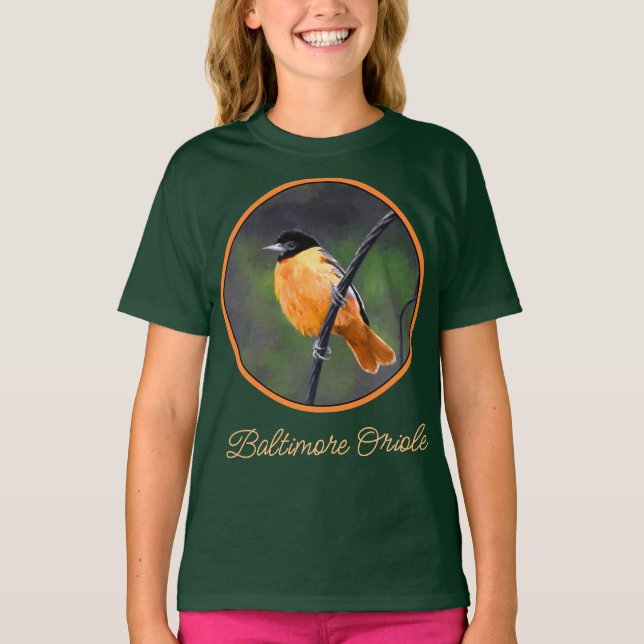 Oriole Painting - Original Bird Art T-Shirt (Vorderseite)