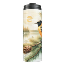 Oriole Songbird Abend Wasserfarben Thermal Tumbler