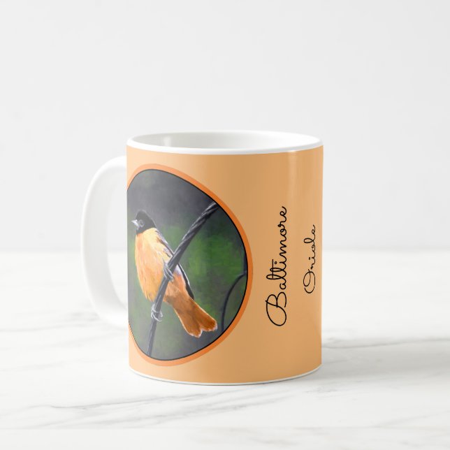 Oriolmalerei - Original Vogelkunst Kaffeetasse (Vorderseite Links)