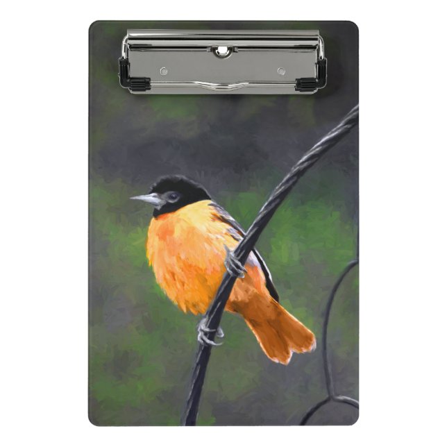 Oriolmalerei - Original Vogelkunst Mini Klemmbrett (Vorderseite)