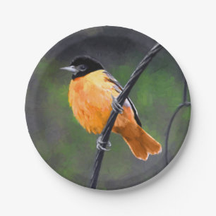 Oriolmalerei - Original Vogelkunst Pappteller