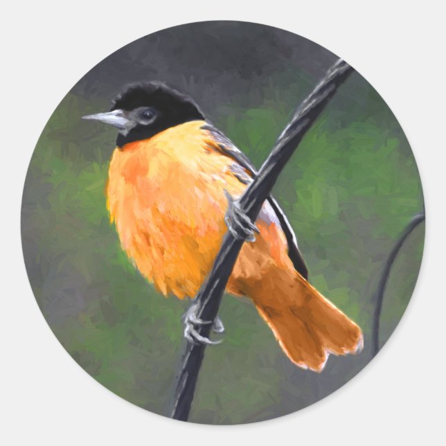 Oriolmalerei - Original Vogelkunst Runder Aufkleber (Vorderseite)