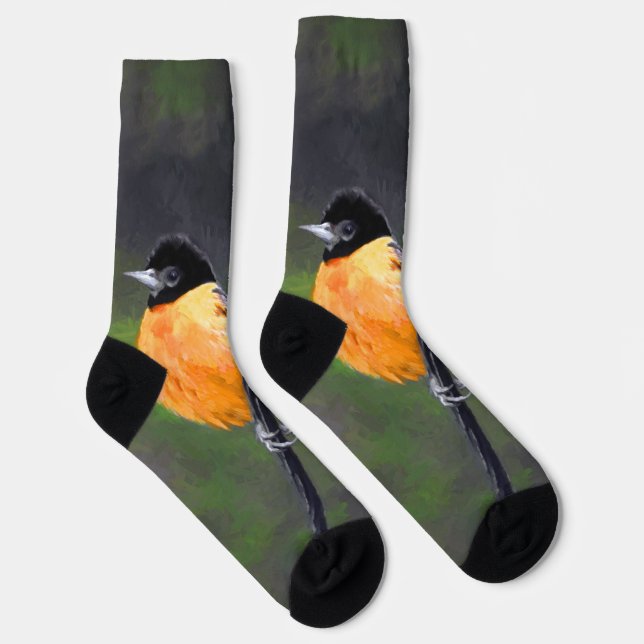 Oriolmalerei - Original Vogelkunst Socken (Rechts)