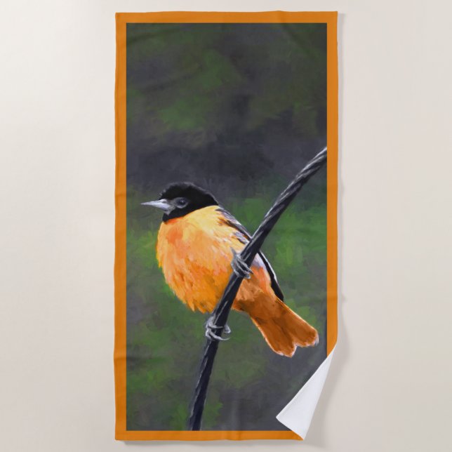 Oriolmalerei - Original Vogelkunst Strandtuch (Vorderseite)