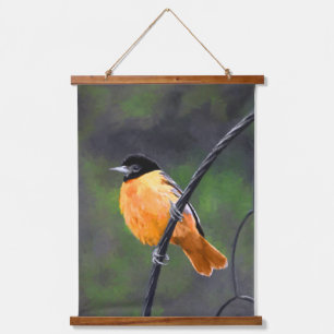 Oriolmalerei - Original Vogelkunst Wandteppich Mit Holzrahmen