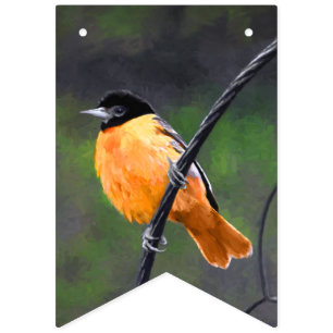 Oriolmalerei - Original Vogelkunst Wimpelkette