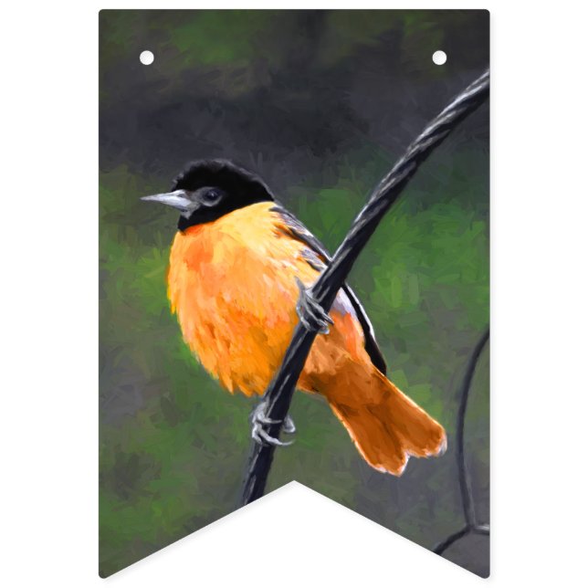 Oriolmalerei - Original Vogelkunst Wimpelkette (Erste Fahne)